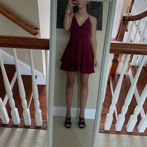 Homecoming Windsor Lace Back Plunging Dress